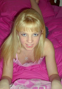 Blonde with blue eyes